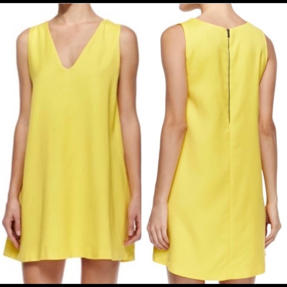 Alice + Olivia Women's Yellow Amber V Neck Dress
